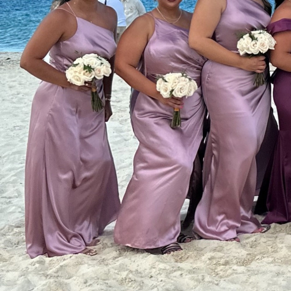 Bridesmaids dusty pink dress